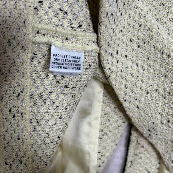 St John Collection Marie Gray Zip Cardigan Sweater Jacket Green Beige Size 10 - Picture 5 of 8